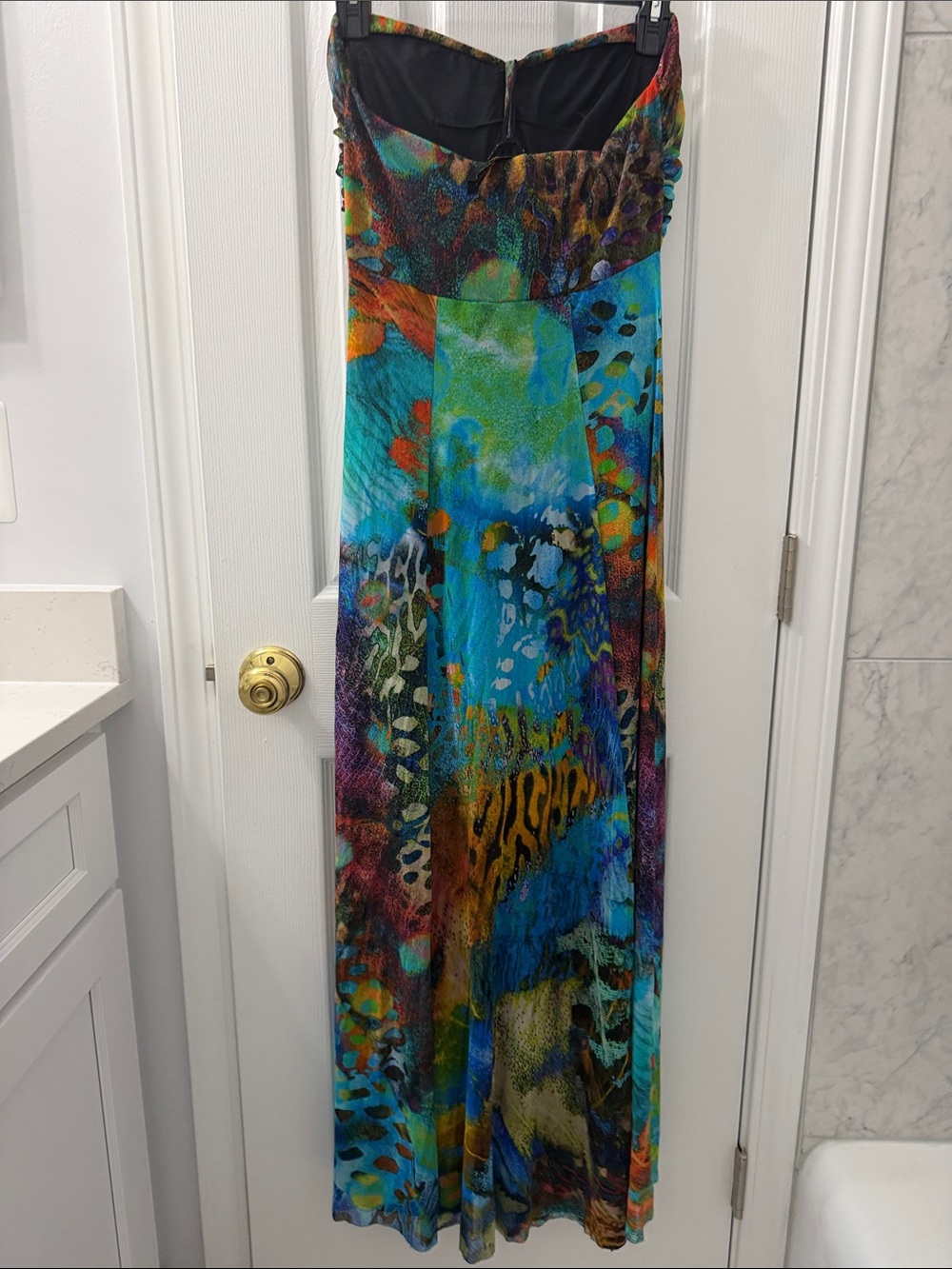 Elana Kattan Multicolor Printed Mesh Maxi Dress - Picture 3 of 6